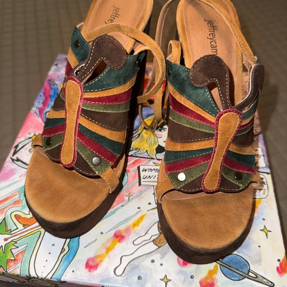 Jeffrey Campbell MONARCHS Platform Sandal in Brown Multi - Picture 5 of 15